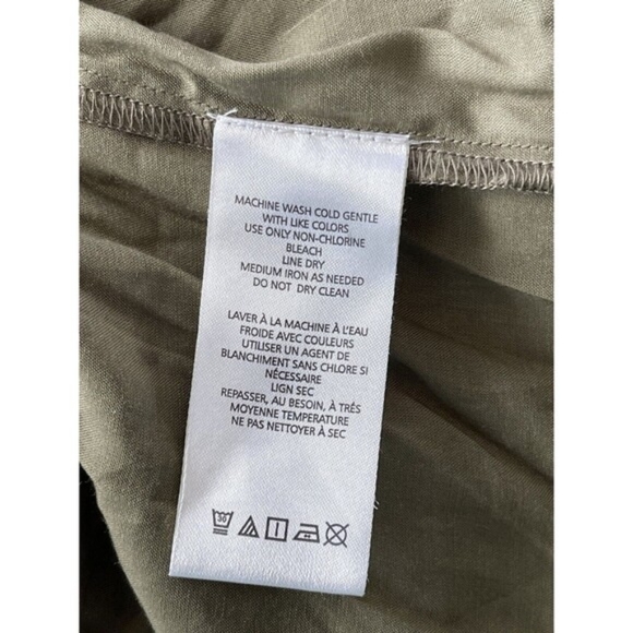 Anthropologie Midi Dress Linen Square Neck A Line Utility - Picture 7 of 9